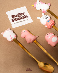 Kawaii Cartoon Character Gold Cutlery Set (6-Piece)