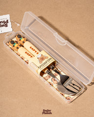 Cute Capybara Stainless Steel Fork & Spoon Set with Case