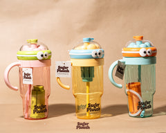 Kawaii Eye Water Bottle with Straw & Handle