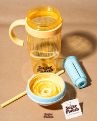 Kawaii Eye Water Bottle with Straw & Handle