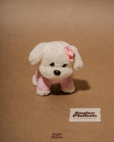 Fluffy Pup Plush Keychain – Pink Edition