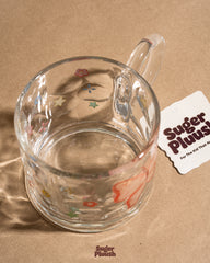 Embossed Butterfly Clear Glass Mug