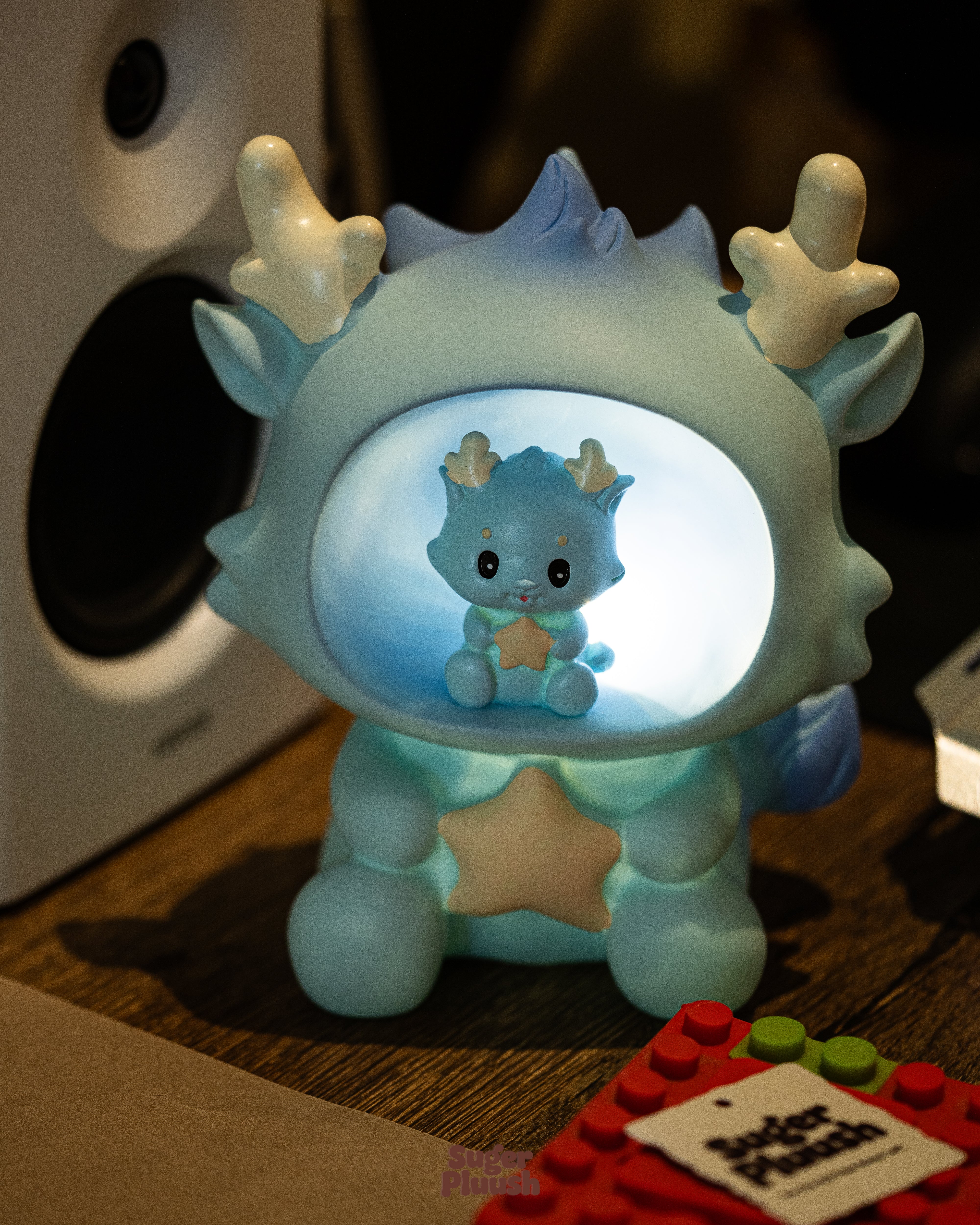 Cute Fawn Night Light with Piggy Bank