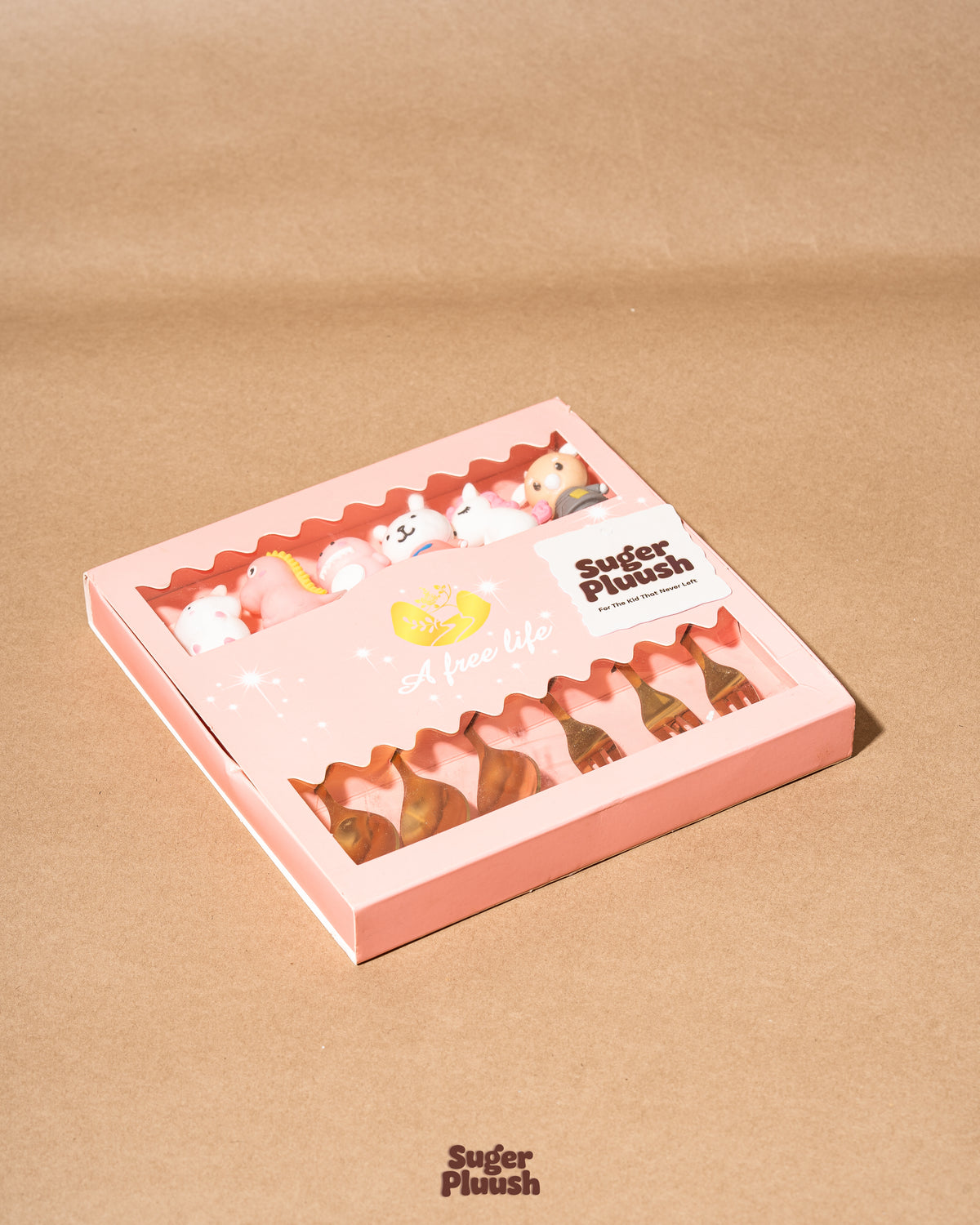 Kawaii Cartoon Character Gold Cutlery Set (6-Piece)