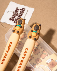 Cute Capybara Stainless Steel Fork & Spoon Set with Case