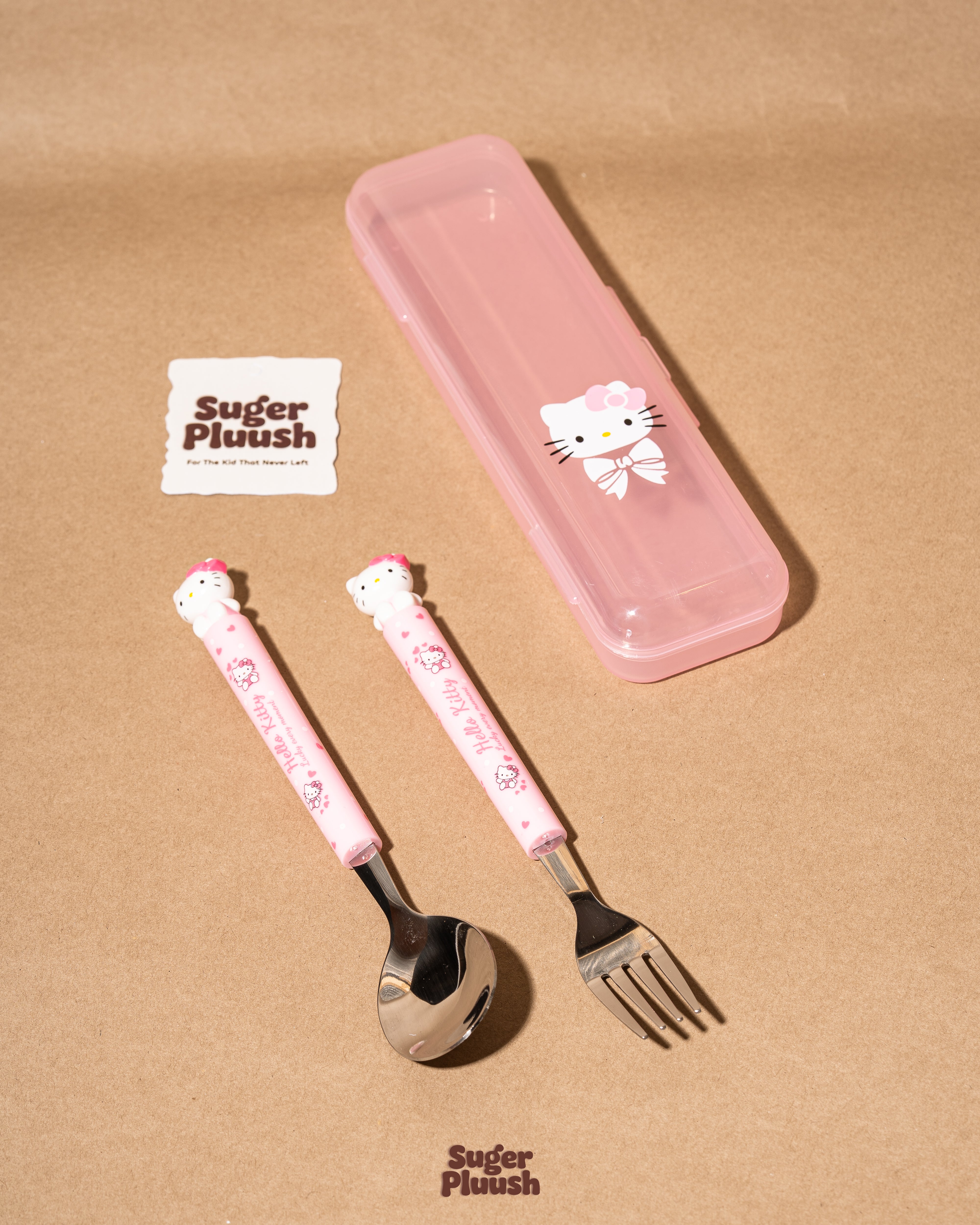 Sanrio Cute Cutlery Set with Case | Hello Kitty, Cinnamoroll, Kuromi & My Melody Fork & Spoon Set