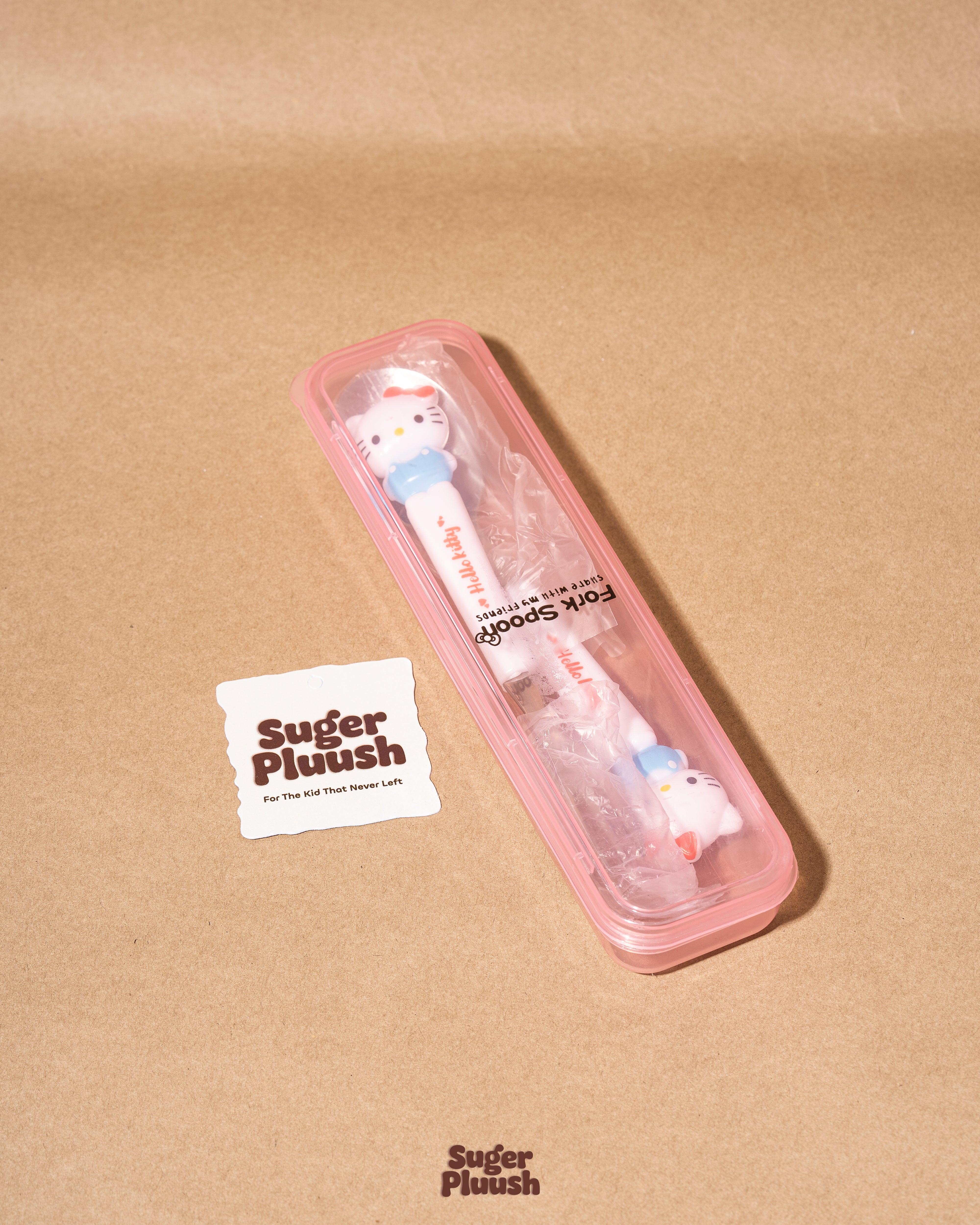 Kawaii Hello Kitty Fork & Spoon Set with Travel Case