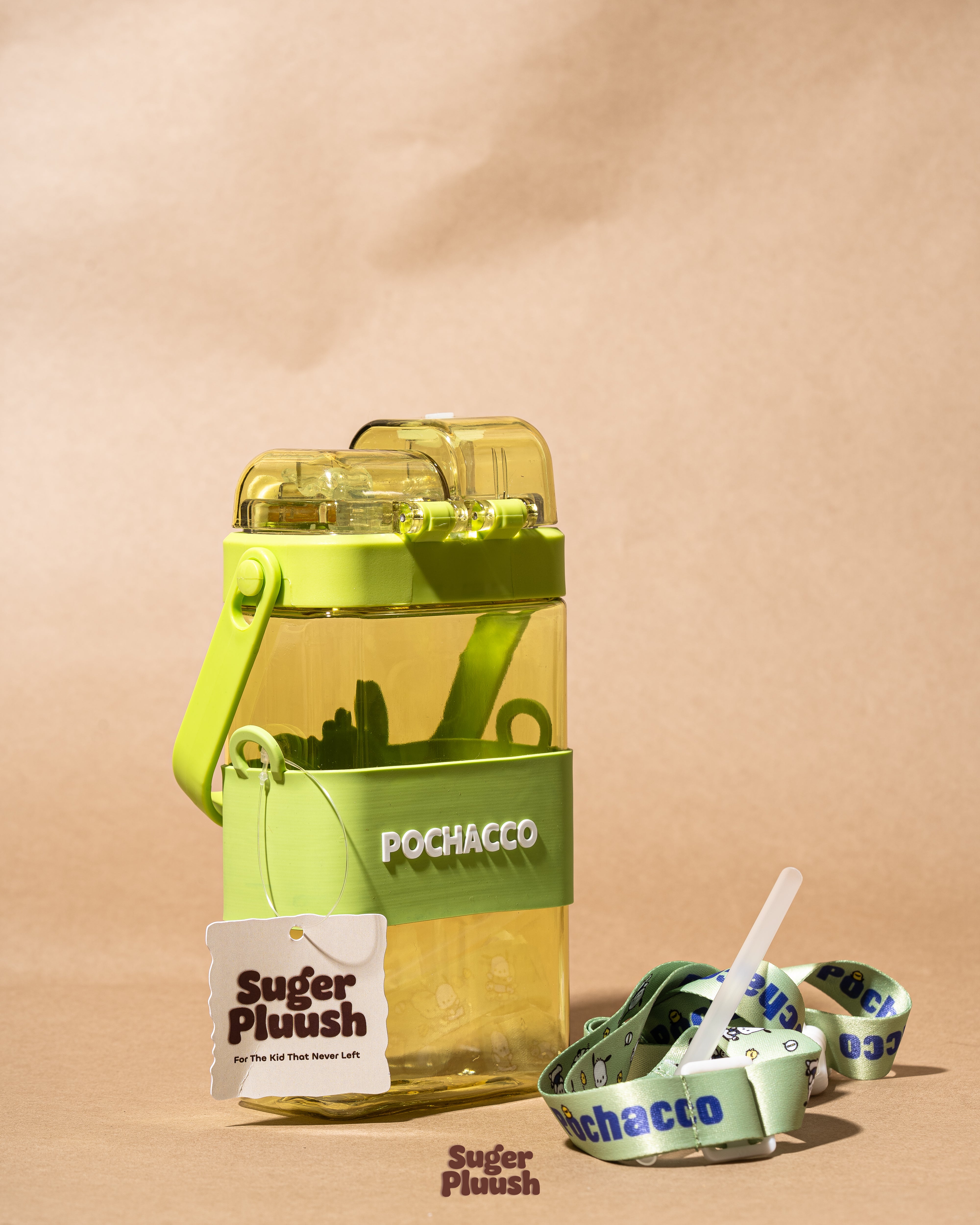 Kawaii Double Sipper Water Bottle – Kuromi, Cinnamoroll, My Melody & Pochacco