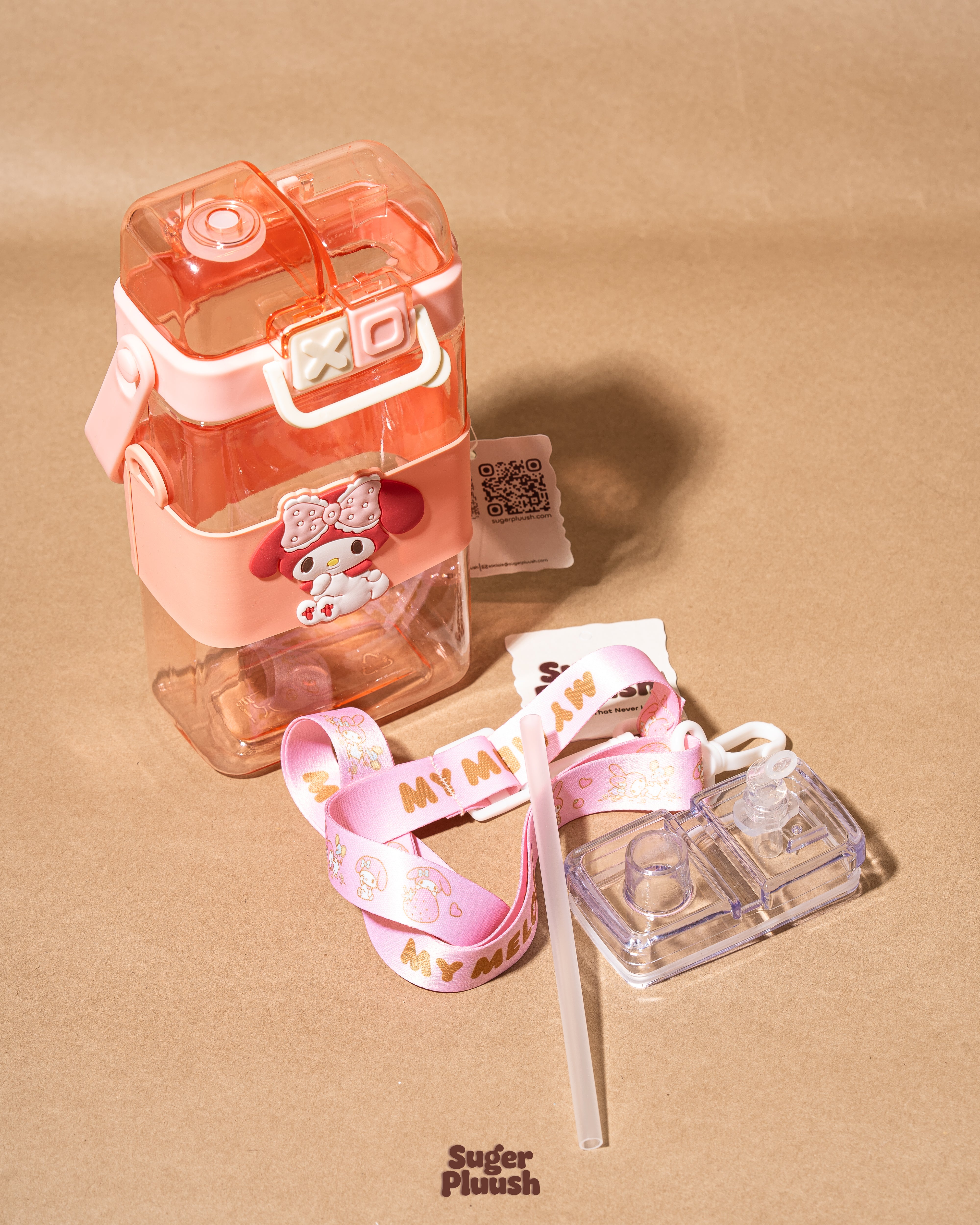 Kawaii Double Sipper Water Bottle – Kuromi, Cinnamoroll, My Melody & Pochacco