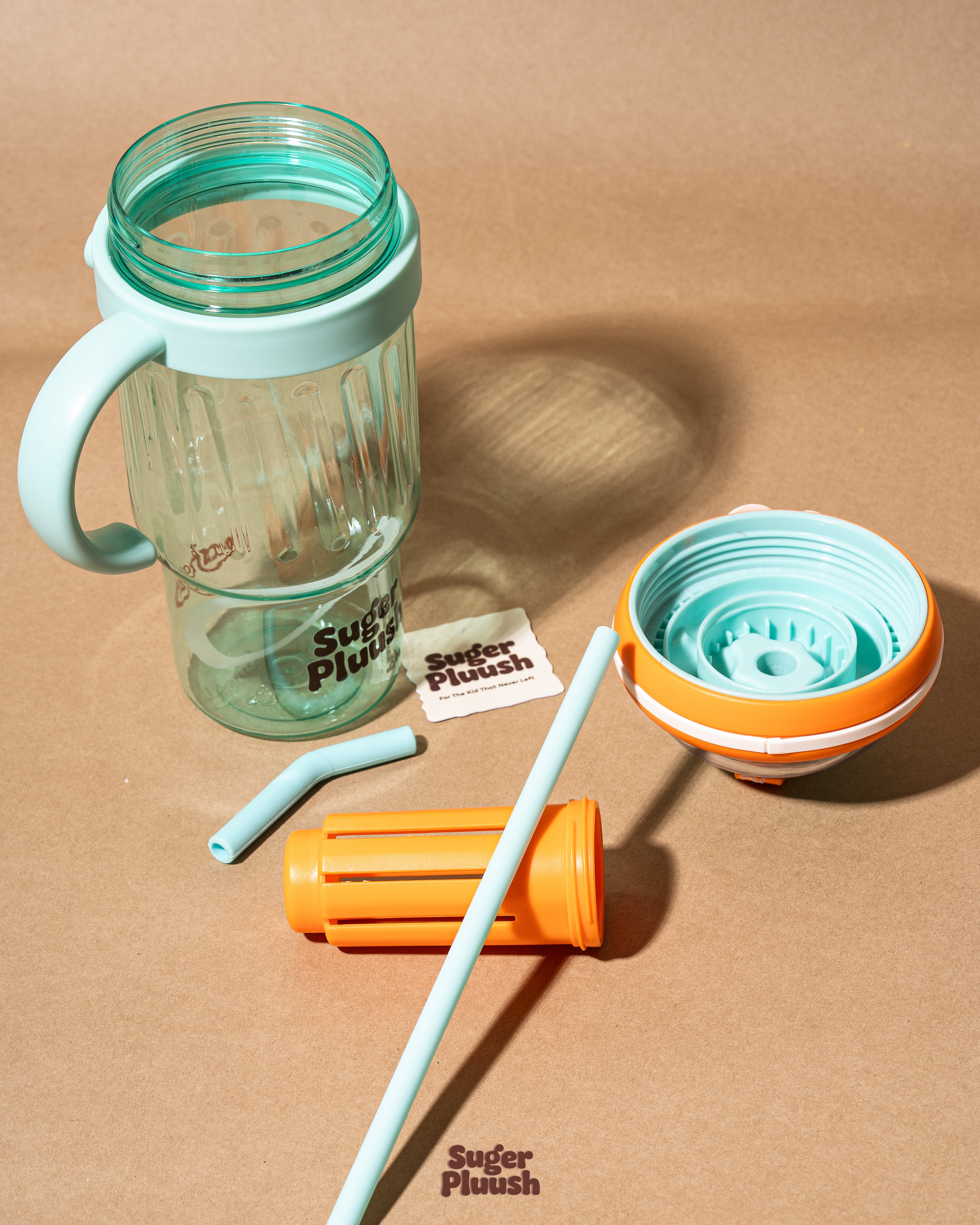 Kawaii Eye Water Bottle with Straw & Handle