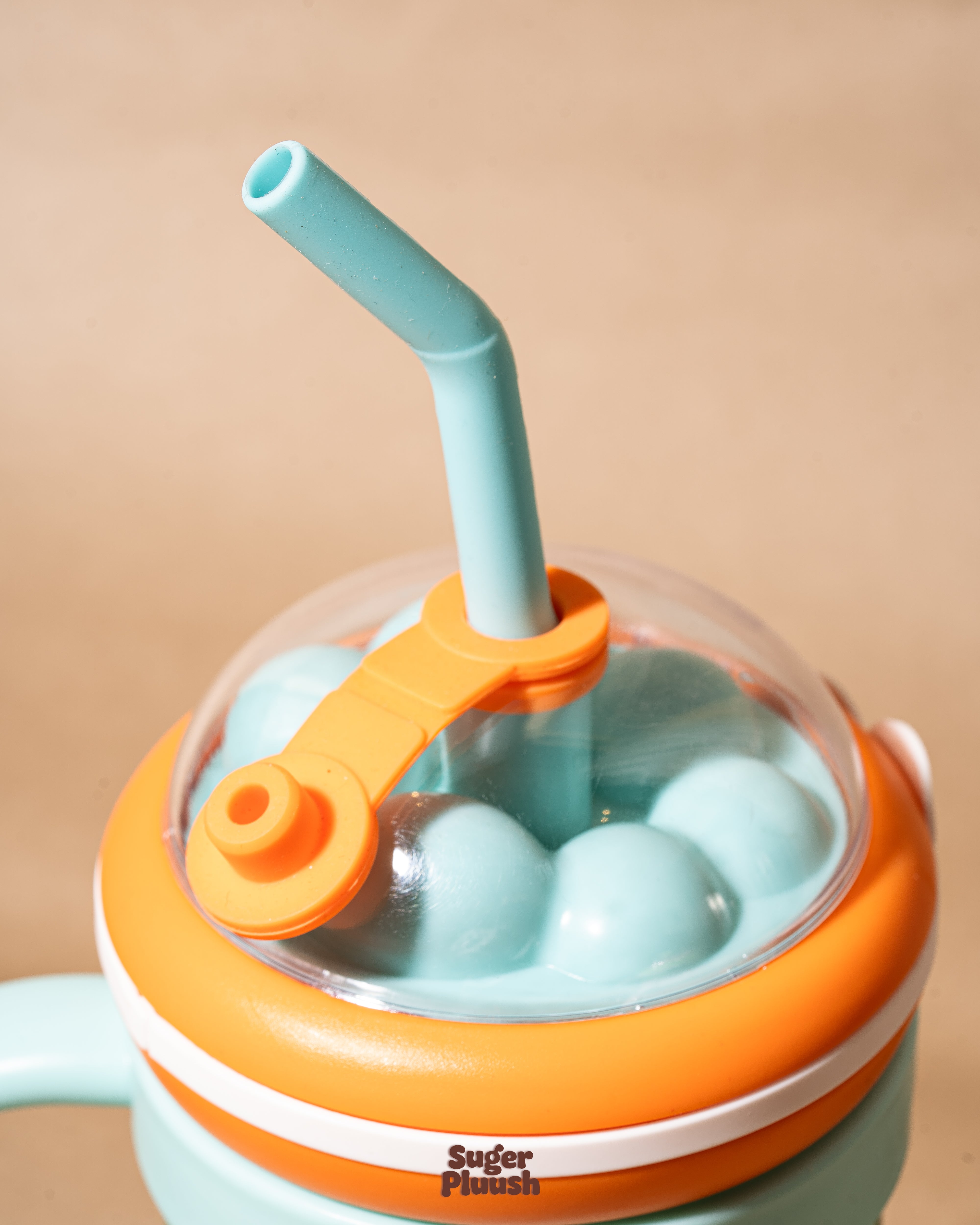 Kawaii Eye Water Bottle with Straw & Handle