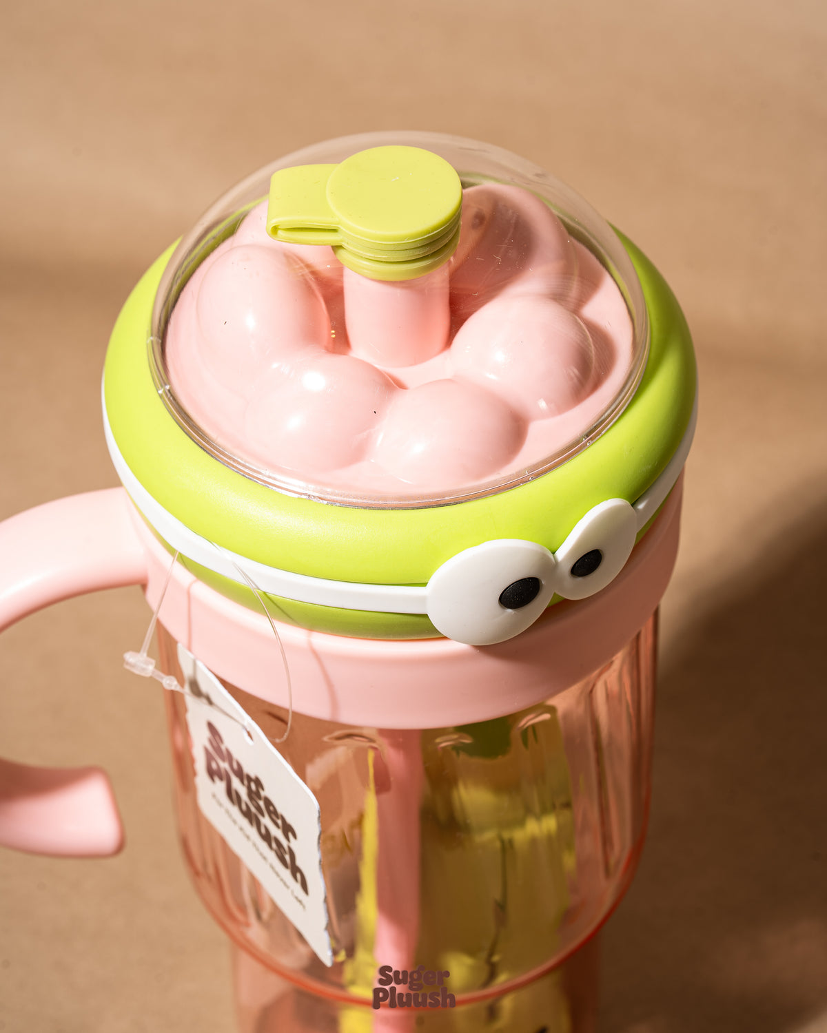 Kawaii Eye Water Bottle with Straw & Handle