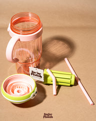 Kawaii Eye Water Bottle with Straw & Handle