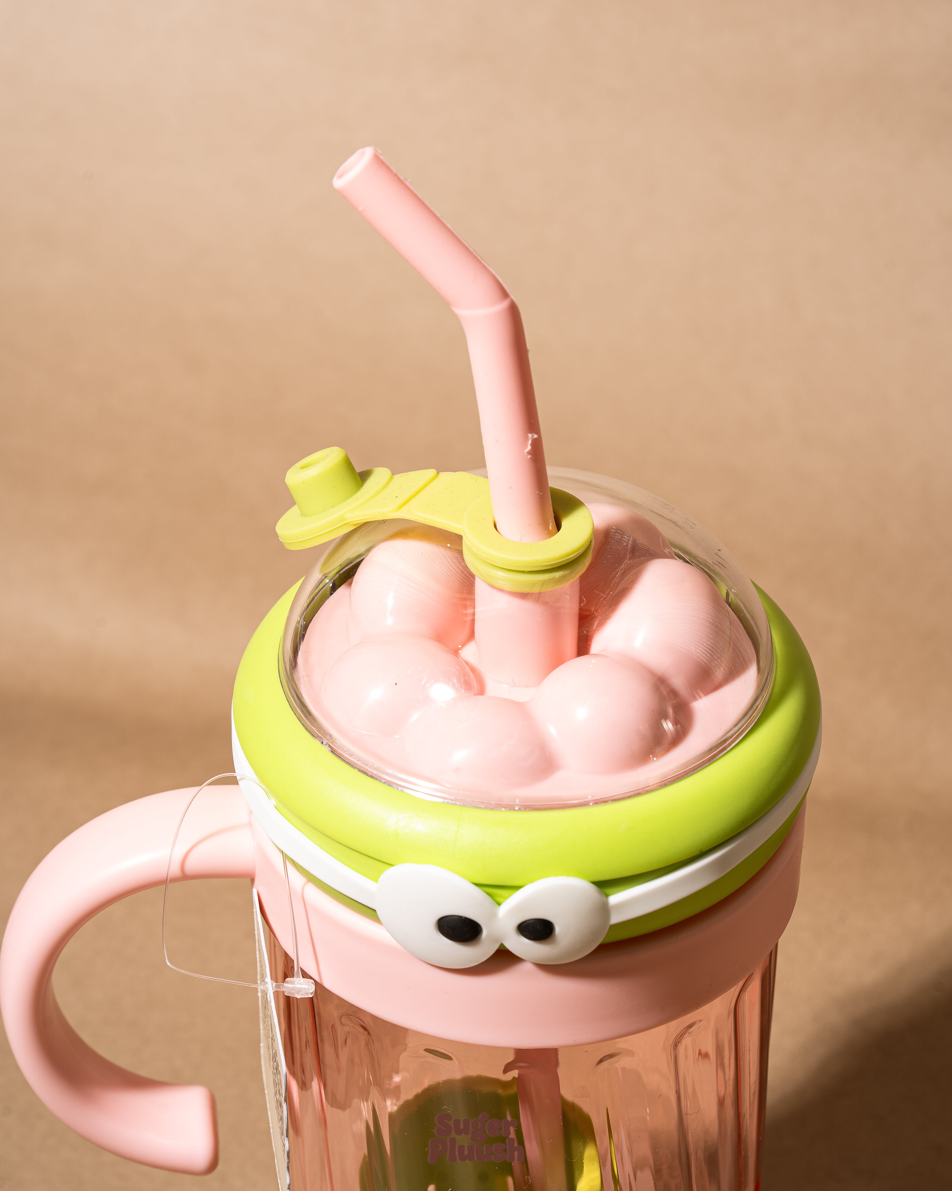 Kawaii Eye Water Bottle with Straw & Handle