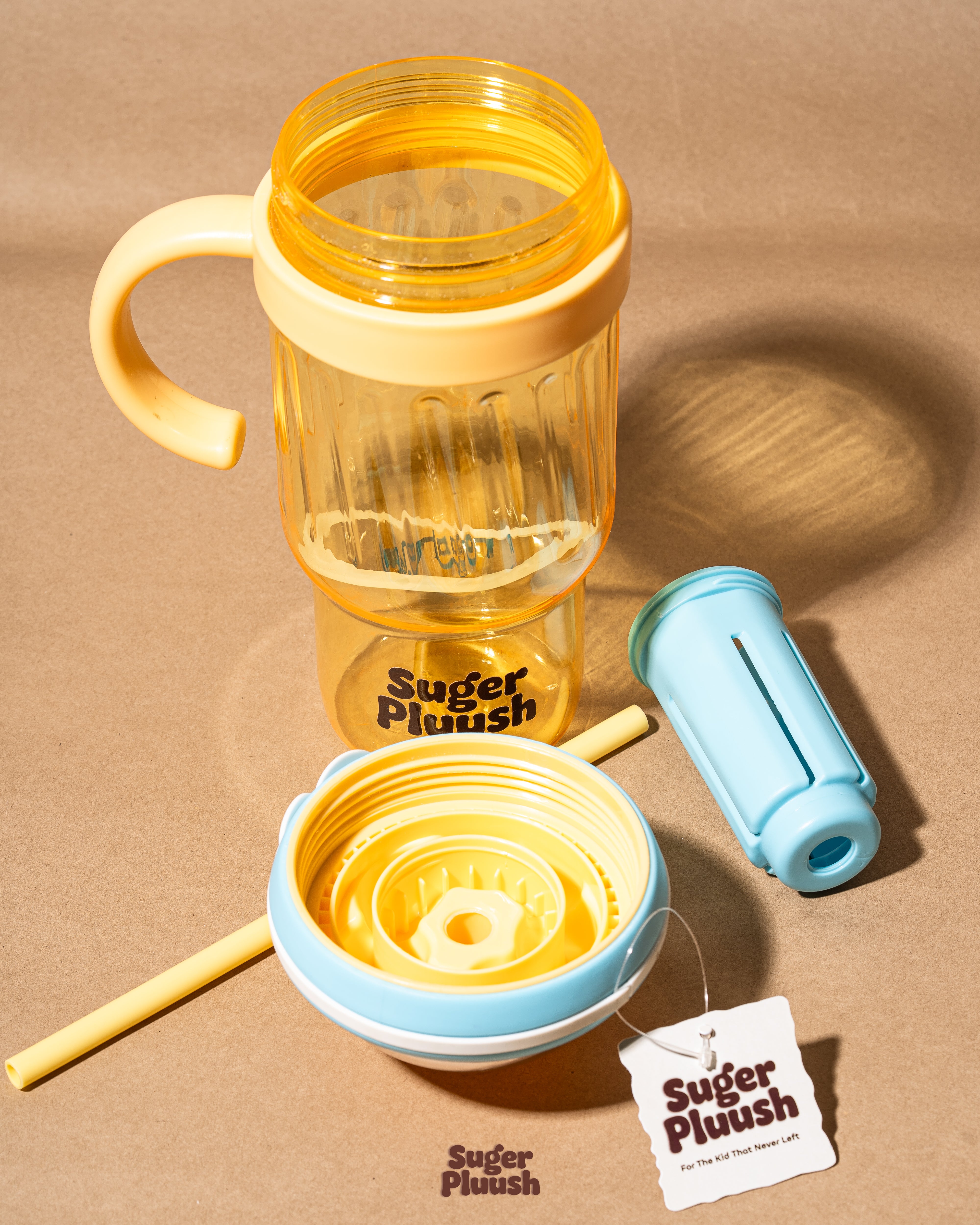 Kawaii Eye Water Bottle with Straw & Handle