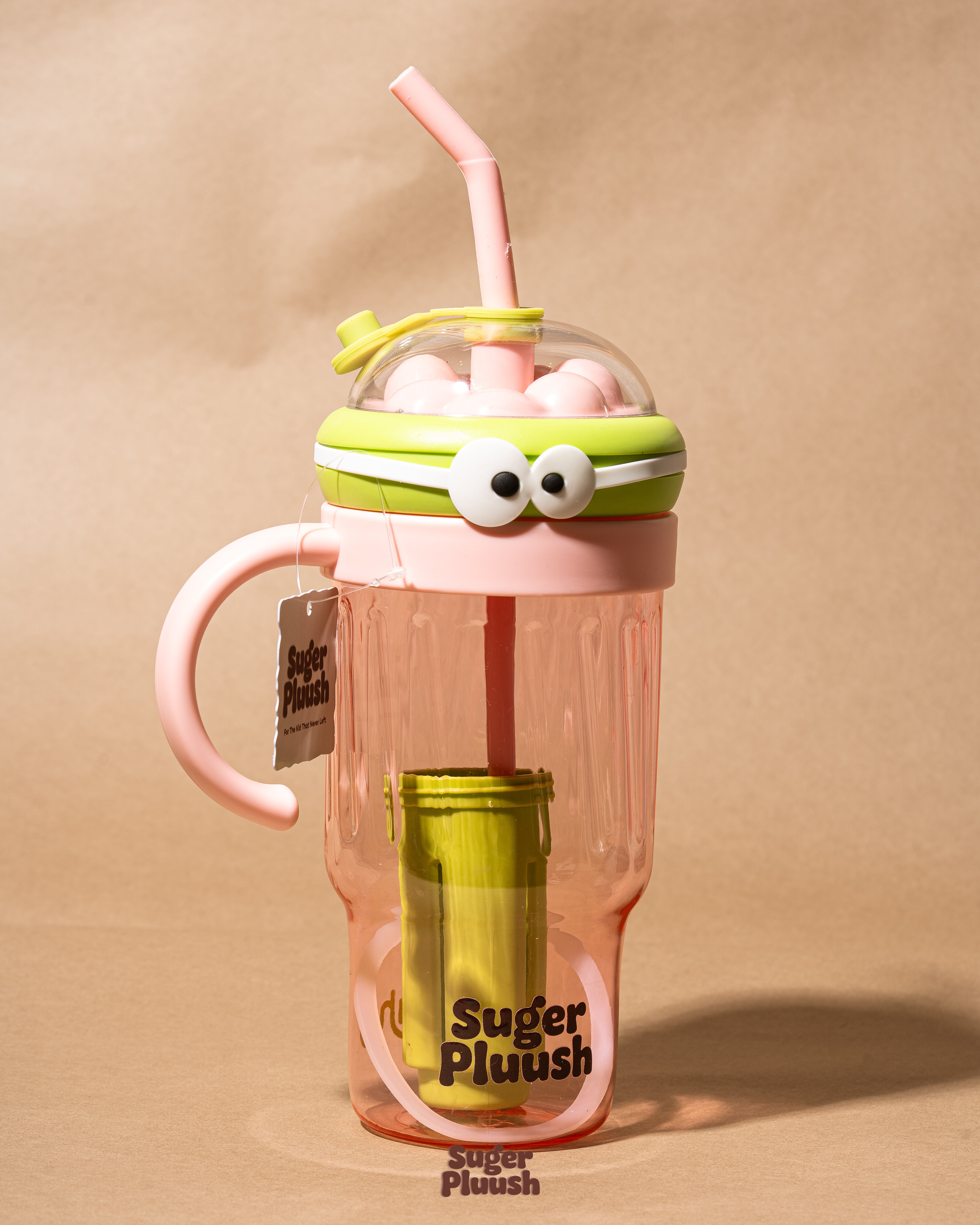 Kawaii Eye Water Bottle with Straw & Handle